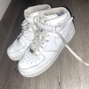 Used mid rise white nike air forces